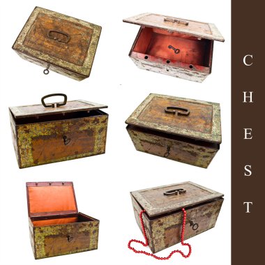 Set of old chests clipart