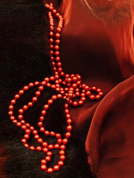 Mode rote Halskette — Stockfoto