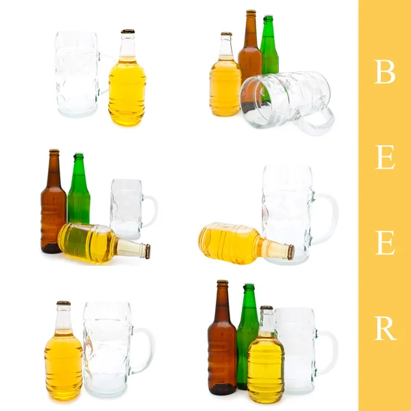Zestaw butelka piwa — Zdjęcie stockowe