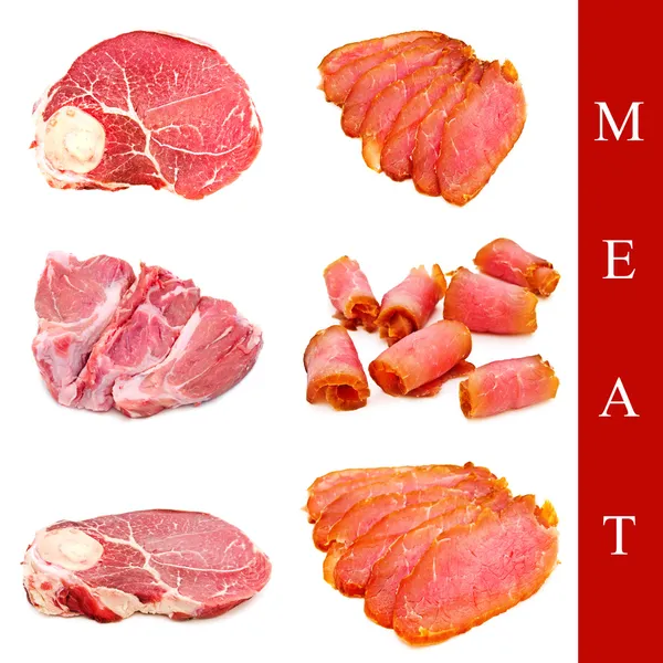 Řádek a uzené maso — Stock fotografie
