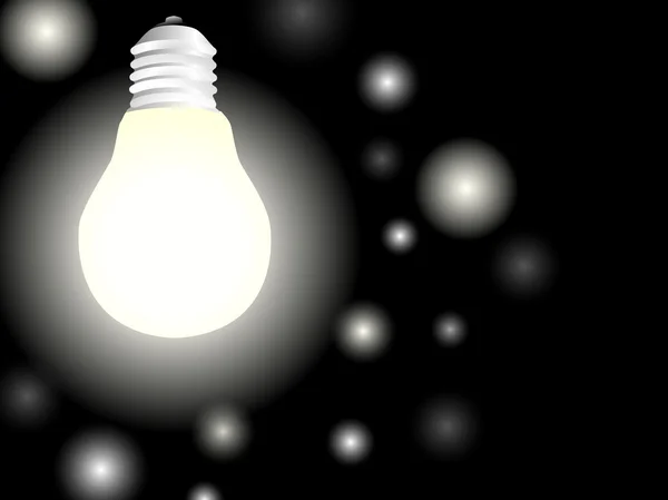 Light bulb in night — Stock Vector