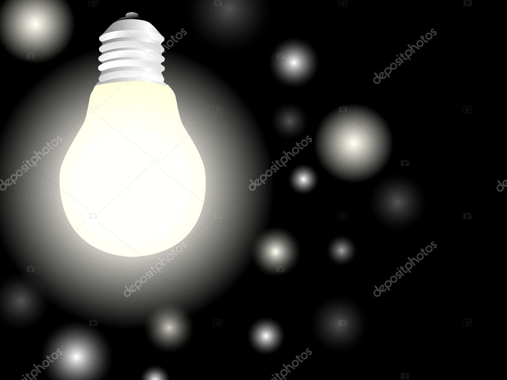 Light bulb in night