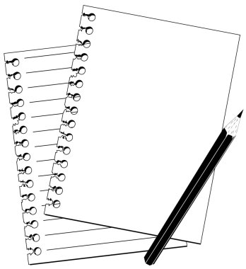 Note and pencil vector