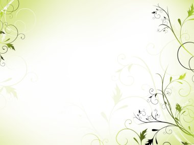 Floral frame in light green clipart