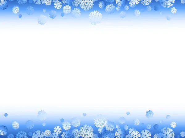 Marco de invierno con copos de nieve — Vector de stock