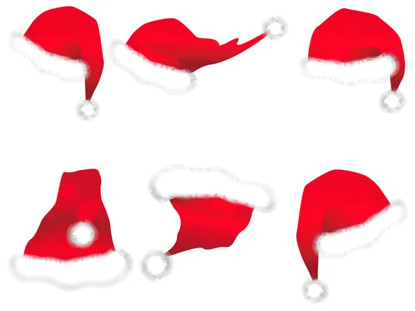 Chapeaux de Père Noël différents — Image vectorielle