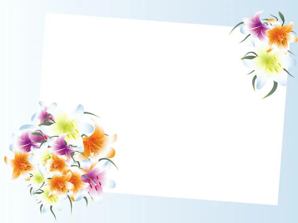 Šablona s lily kytice — Stockový vektor