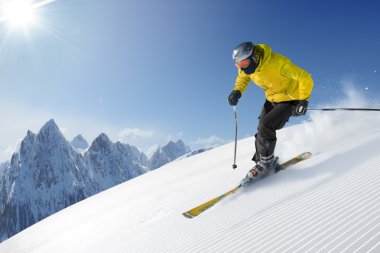 Картина, постер, плакат, фотообои "лыжник в горах
", артикул 3195988