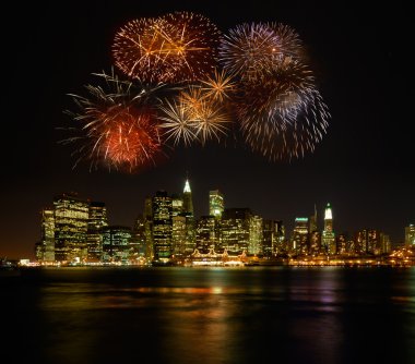 Firework over newyork city clipart