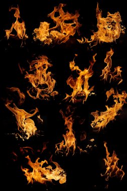 Isolated flames - set clipart