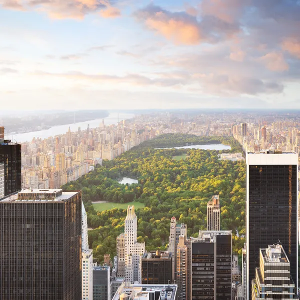 Panoráma města New york central parkem — Stock fotografie