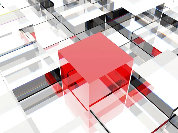 Cubo vermelho — Fotografia de Stock