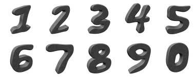 3d numbers clipart