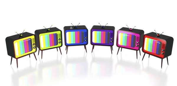 Colorful retro tv's — Stock Photo, Image