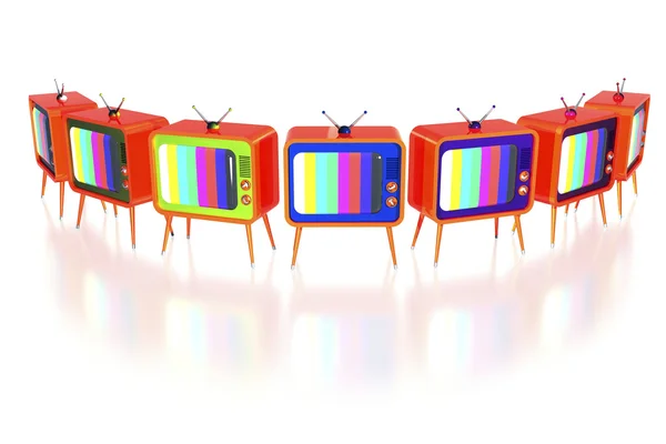 Orange retro tv's — Stock Photo, Image