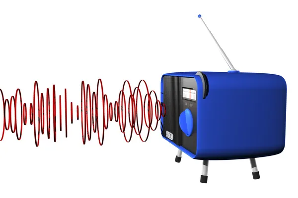 Radio azul con ondas —  Fotos de Stock