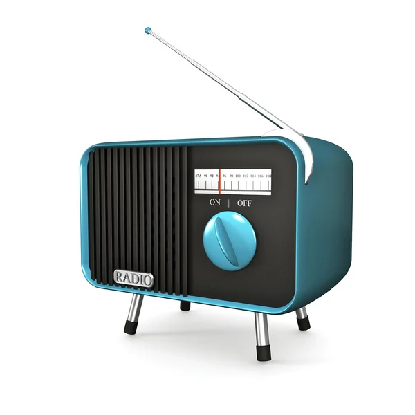 绿松石复古收音机 — 图库照片