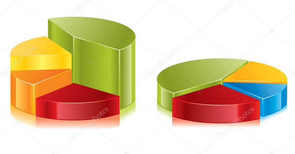 Set of colorful vector circular diagrams