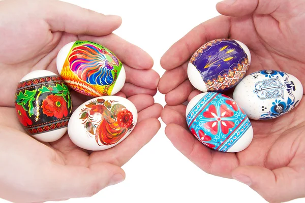 Csomó a színes húsvéti tojás — Stock Fotó