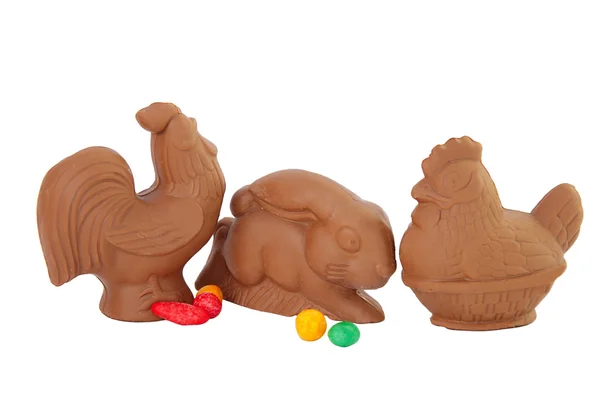 Figuras de chocolate y dulces — Foto de Stock