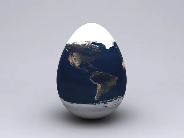Der Globus, der die Form eines Eies hat — Stockfoto