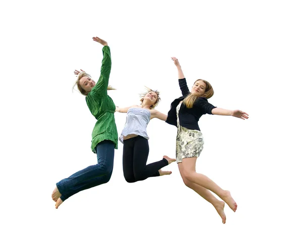 Дівчата стрибають в повітрі — стокове фото