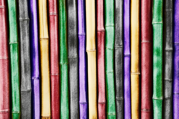 Indah Jepang warna-warni latar belakang bambu — Stok Foto