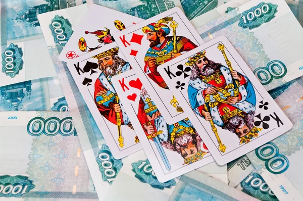 Покер в королях — стоковое фото