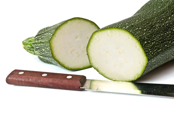 Vegetable marrow and knife — Stock Photo, Image