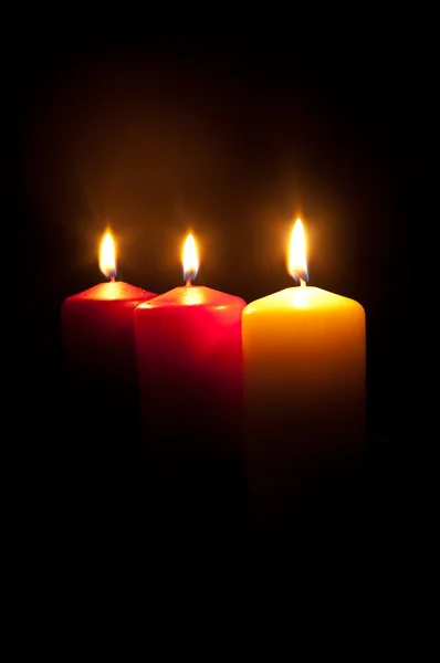 Tre candele — Foto Stock