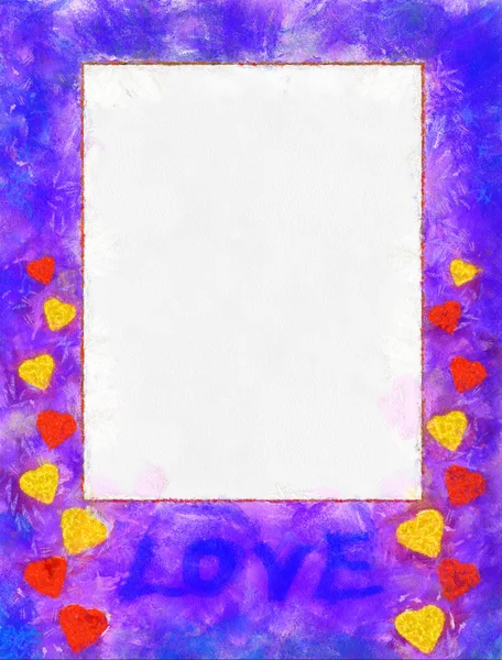 Illustration, frame with hearts — Stock Photo, Image