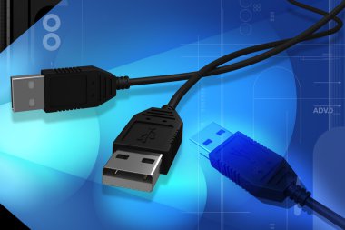 usb kablo renk arka plan dijital illüstrasyon