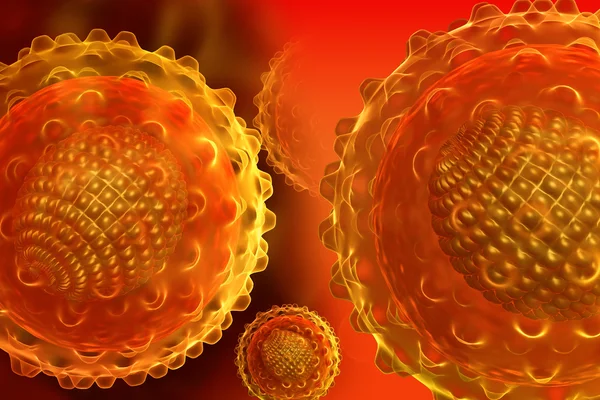 3D gör ett Hepatit-virus i digital bakgrund — Stockfoto