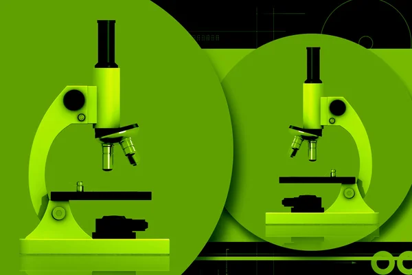 Цифровая иллюстрация микроскопа на цветном фоне — стоковое фото