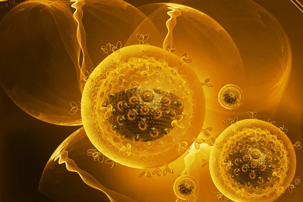 컬러 배경에서 에이즈 바이러스의 디지털 그림 — 스톡 사진