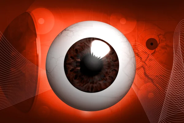 3d representación ojo humano en fondo de color — Foto de Stock
