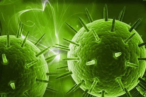3D hoch Rendering medizinischen Virus in Farbe Hintergrund — Stockfoto