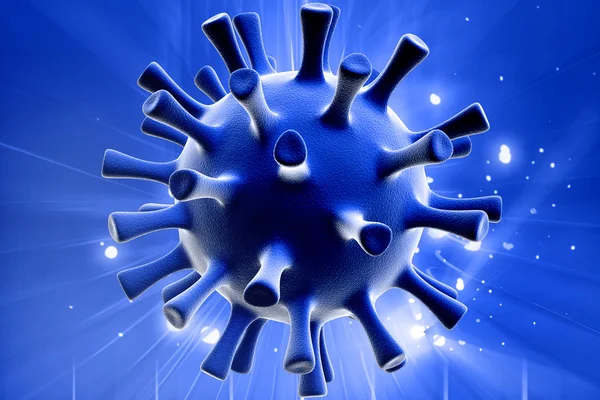 Rendering 3d virus influenza di latar belakang warna — Stok Foto