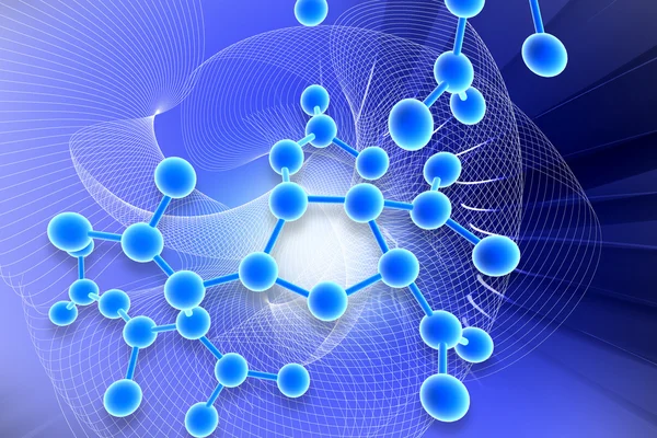 High quality rendering of molecules in digital color background — Stock Photo, Image