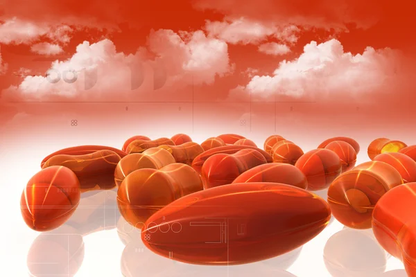 3d rendering cod liver capsule in digital background — Stock Photo, Image