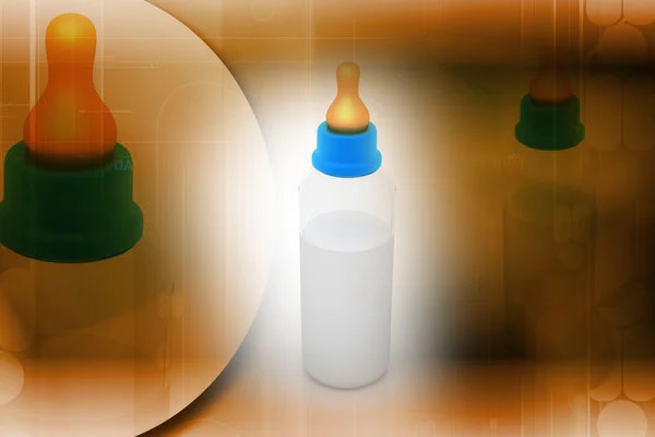 Cyfrowy ilustracja Baby butelki w kolor tła — Zdjęcie stockowe