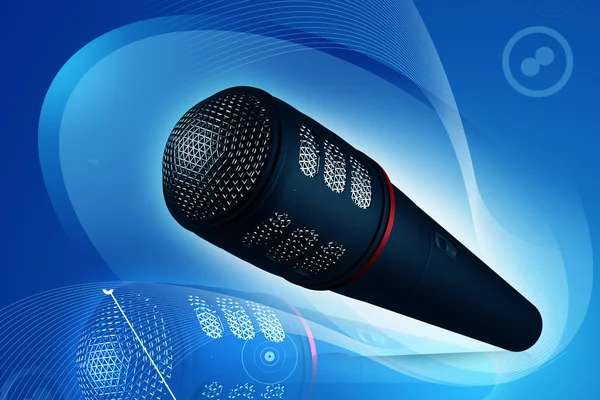 Digital illustration of microphone in color background — Stock Photo, Image
