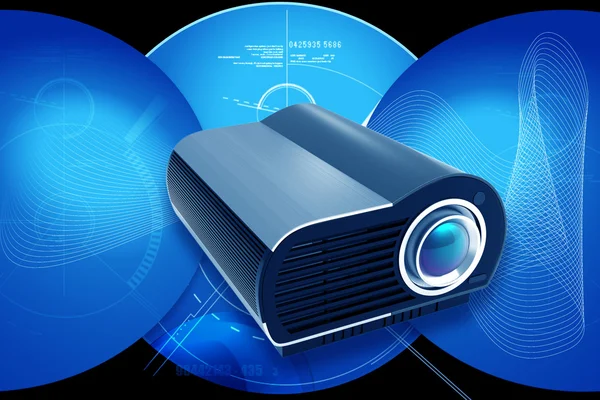 Digital illustration of Multimedia Projector in digital colour background — Stock Photo, Image