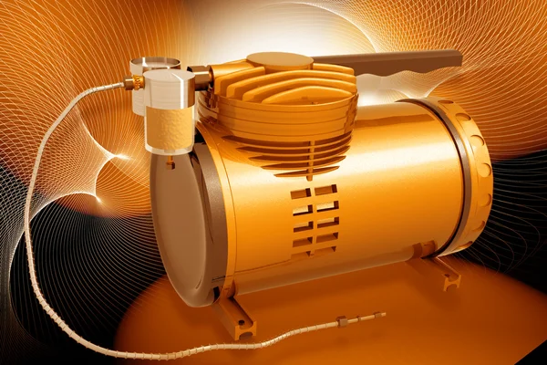 Ilustración digital del compresor de aire en fondo abstracto — Foto de Stock