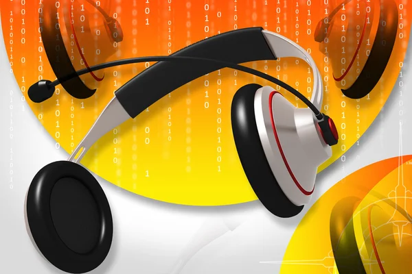 Digital illustration of headset in abstract background — Stock Photo, Image
