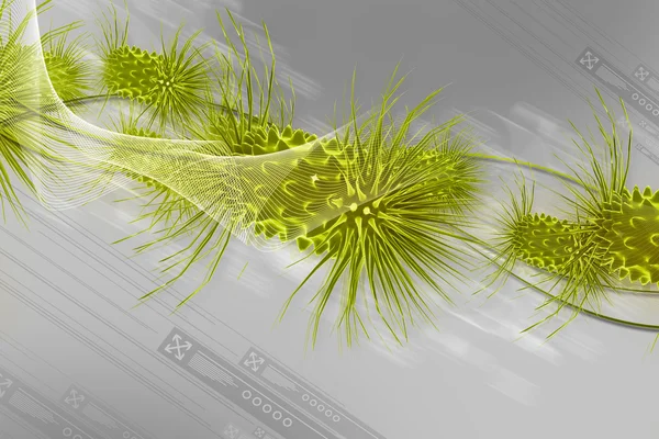 3D çoklu kullanım tıbbi virüs gri arka planda — Stok fotoğraf