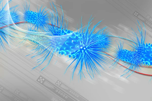 3D multi gebruik medische virus in grijze achtergrond — Stockfoto
