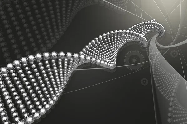 3D multi uso DNA Em fundo de cor digital — Fotografia de Stock