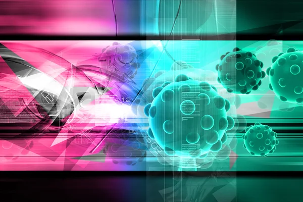 Цифровая иллюстрация бактерий на цветном фоне — стоковое фото