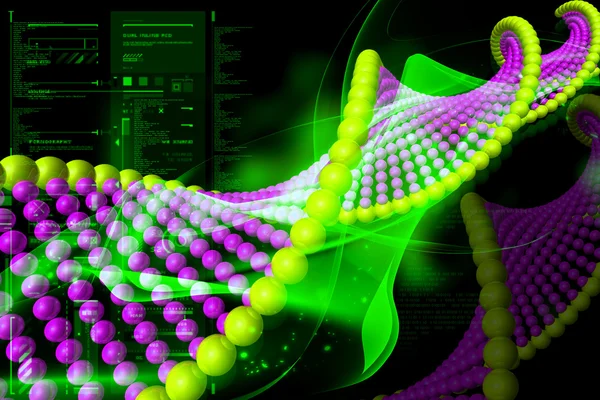Illustration numérique de l'ADN en arrière-plan couleur — Photo